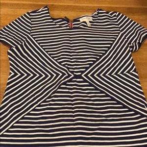 Navy and white maternity dress